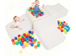 Costway 5 Pezzi Blocchi Di Schiuma, Blocchi Giganti Con Piscina Di Palline, Blocchi Grandi Per Giocare E Arrampicarsi, Blocchi Da Arrampicata Blocchi Morbidi Xxl Tessuto Sherpa Beige