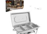 Scaldavivande, Acciaio Inox 410, 63,5 Cm X 35,5 Cm X 32 Cm, 3 Scomparti, Capacità 2,5 L Ciascuno, Lavabile In Lavastoviglie