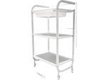 Carrello Portaoggetti, Design A 3 Livelli, Mobile Multiuso Con Cassetto, Argento