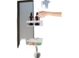Scaffale Da Bagno, Design A 2 Ripiani, Acciaio Inossidabile Resistente, Argento