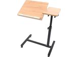 Tavolo Portatile Per Computer, Struttura In Mdf E Acciaio, Regolabile In Altezza Da 58 A 90 Cm, Larghezza 57 Cm, Portata 5 Kg, Forma Rettangolare