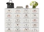 Contenitore Per Scarpe, Set Da 20 Pezzi, Design Impilabile, Colore Bianco