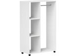 Appendiabiti Mobile, Materiale Ligneo, 80 Cm X 40 Cm X 128 Cm, Carico Massimo 15 Kg, Carico Sulle Barre 10 Kg, Appendiabiti Con Rotelle