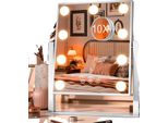 Specchio Per Trucco, Luci Led Dimmerabili, Ingrandimento 10X, Bianco