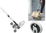 Carrello A Mano, Materiale In Alluminio, 3 Ruote, Portata Fino A 70 Kg, Design Pieghevole, Maniglia Regolabile In Altezza