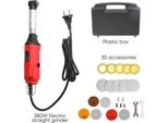 Smerigliatrice Elettrica Diritta, 6 Velocità Variabili, Design Portatile, Rosso