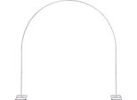 Arco Nuziale In Metallo - Arco Decorativo - 2,3 X 2,3 M - Curvo - Ferro - Portata 4-5 Kg - Base 25 X 50 Cm - Bianco