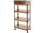 Carrello Da Magazzino, Design A 4 Livelli, Multifunzionale, Trasparente Marrone