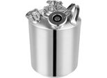 Fusto Per La Pulizia Dei Fusti Di Birra - Serbatoio Di Pulizia 10 L - Acciaio Inossidabile - 3 Testine Di Spruzzo - Per Fusti/Barili - Argento