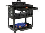 Carrello Portautensili Mobile, Materiale In Acciaio, 3 Ripiani, Portata 250 Kg, Dimensioni 77,6 X 81 X 35,66 Cm, 4 Ruote Universali