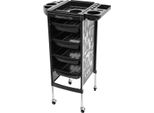 Carrello Da Salotto, 4 Cassetti, Design Moderno, Nero