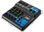 Mixer Audio, 5 Canali, Connettività Bluetooth, Nero