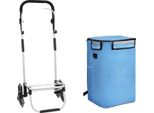 Carrello Della Spesa, Ruote Triangolari, Design Pieghevole, Blu