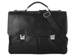 Aktentasche BUGATTI ROMANO, Gr. B/H/T: 44cm x 30cm x 15cm onesize, schwarz, Leder, used, Taschen Aktentasche, echt Leder