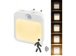 1 Presa Di Luce Notturna A Led Con Rilevatore Di Movimento Sensore Crepuscolare Luce Notturna Luce Da Armadio Bianco Caldo