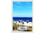 Vianmo Insegna In Legno 18X12 Cm Ostsee Strand Ebbe Und Flut Strandkorb