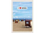 Vianmo Insegna In Legno 18X12 Cm Ostsee Strand Strandkorb Sand