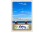 Vianmo Insegna In Legno 18X12 Cm Ostsee Strandkorb Strand
