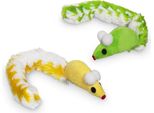Topolino Di Peluche Nobby Con Coda Di Peluche, Con Erba Gatta 2 Pezzi, 7 Cm (Con Coda 23 Cm)
