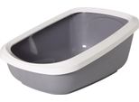 Lettiera Savic Con Bordo "Aseo Jumbo"" 67,5 X 48,5 X 28 Cm Grigio / Bianco"