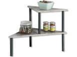 Scaffale Da Cucina Kesper Scaffale Da Cucina Ad Angolo Con 2 Livelli - Aspetto Concreto - 53 X 38 X 38 Cm - ® - Scaffale In Metallo E Cartone Laccato - 27811