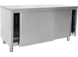 Mobile Da Lavoro Saro 1200X600X850Mm Con Ante Scorrevoli, 1 Ripiano In Acciaio Inox