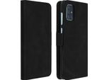 Avizar, Flip Cover Con Slot Per Schede / Funzione Stand Per Samsung Galaxy A71, Nero