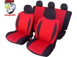 SB602 - Set Di Coprisedili, Per Veicoli Con O Senza Airbag Laterale, Nero, Rosso