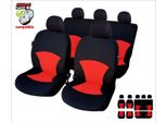 SB630 - Set Di Coprisedili, Per Veicoli Con O Senza Airbag Laterale, Nero, Rosso