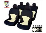 SB628 - Set Di Coprisedili, Per Veicoli Con O Senza Airbag Laterale, Nero, Beige