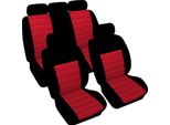SB402 - Set Di Coprisedili, Per Veicoli Con O Senza Airbag Laterale, Nero, Rosso
