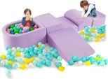 Costway 5 Tlg. Blocchi Da Costruzione In Schiuma, Blocchi Da Costruzione Giganti Con Piscina Di Palline, Grandi Blocchi Da Costruzione Per Scatenarsi E Arrampicarsi, Blocchi Da Arrampicata Morbidi Per Bambini Viola