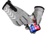 Guanti Invernali Caldi Con Cerniera, Guanti Invernali Impermeabili Antivento Antiscivolo Guanti Da Ciclismo Per Uomini Donne, Grey&White, M