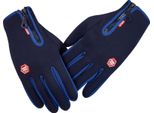 Guanti Invernali Caldi Con Cerniera, Guanti Invernali Impermeabili Antivento Antiscivolo Guanti Da Ciclismo Per Uomini Donne, Blu, L