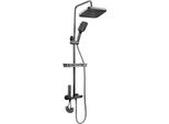 Set Doccia Fortuna Lai Con Rubinetteria, Sistema Doccia Con Miscelatore Monocomando, Asta Doccia Regolabile E Soffione Quadrato, Doccia A Pioggia Con Rubinetto