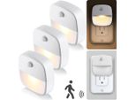 Presa Di Corrente A 3 Led Con Rilevatore Di Movimento Luce Notturna, Colore Della Luce: Bianco Caldo