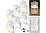 Presa Di Corrente A 6 Led Con Rilevatore Di Movimento Luce Notturna, Colore Della Luce: Bianco Caldo