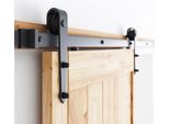 Sistema Di Porte Scorrevoli Jopassy Set Di Montaggio Per Porte Scorrevoli 150Kg Guida A Pavimento Guida Per Porte A Rullo Set Di Montaggio Per Binari Di Scorrimento Vetro/Legno Porta Scorrevole 200Cm