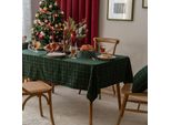 140*140Cm Tovaglia Di Natale Tovaglia Di Natale Controlli Verde Tovaglia Quadrata