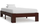 The Living Store Letto In Legno Massiccio Di Pino Marrone Scuro 100X200 Cm