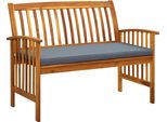 The Living Store Panca Da Giardino Con Cuscini 119 Cm In Legno Massiccio Di Acacia