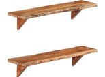 The Living Store Mensole Da Parete 2 Pezzi 90 X 20 X 18 Cm In Legno Massiccio Di Acacia