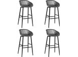 The Living Store Sgabello Da Bar 4 Pz. Grigio