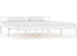 The Living Store Letto In Legno Massiccio Di Pino Bianco 160X200 Cm