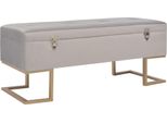 The Living Store Panca Con Vano Portaoggetti 105 Cm Velluto Grigio
