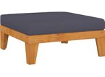 The Living Store Poggiapiedi Modulare Con Cuscino Grigio Scuro In Legno Massiccio Di Acacia