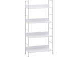 Vidaxl Libreria 4 Ripiani Bianco 60×27,6×124,5 Cm Materiale A Base Di Legno - Scaffale In Piedi - Scaffale In Metallo - Libreria - Scaffale Portaoggetti