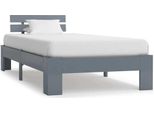 Vidaxl Letto In Legno Massiccio Di Pino Grigio 100X200 Cm - Struttura Letto - Cornici Letto - Struttura Letto - Letto