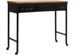 The Living Store Consolle In Mdf E Legno Di Abete 100 X 33,5 X 80 Cm