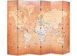 Divisorio Pieghevole 228 X 170 Cm The Living Store Mappa Del Mondo Giallo